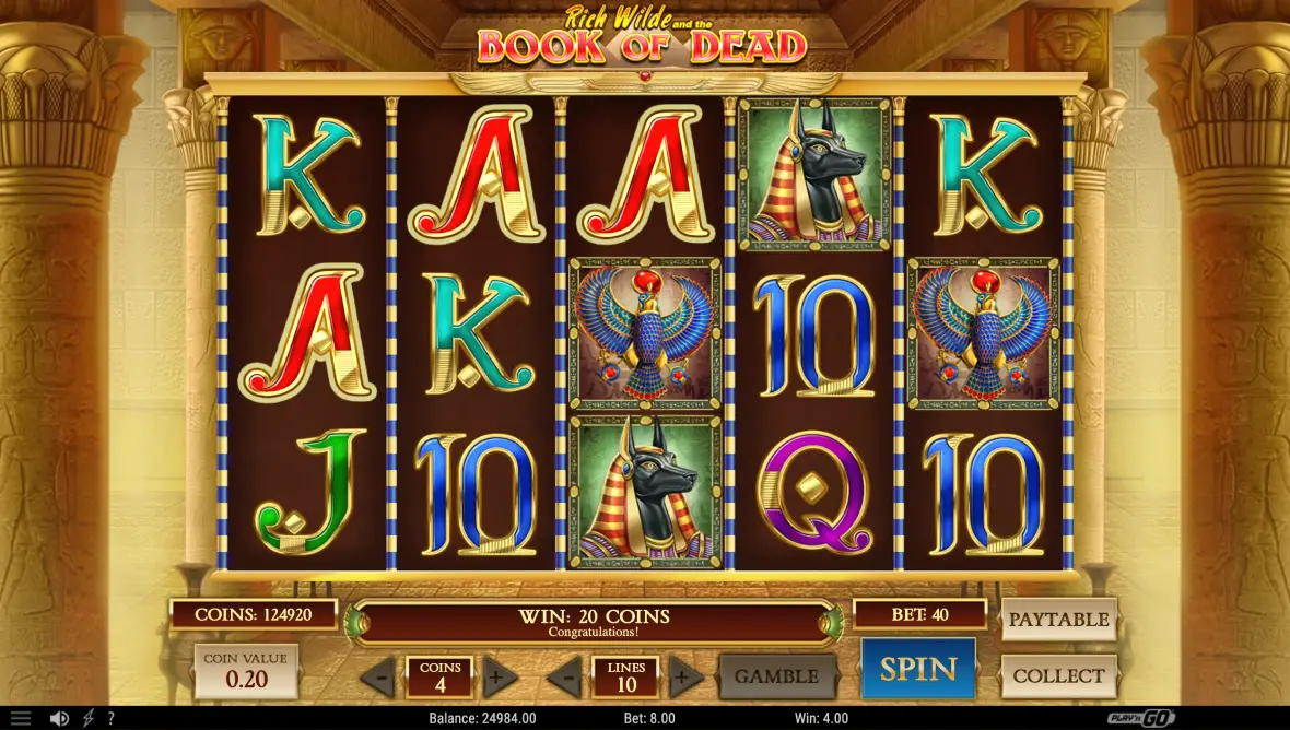 Chơi game slot Book of Dead bằng tiền thật!