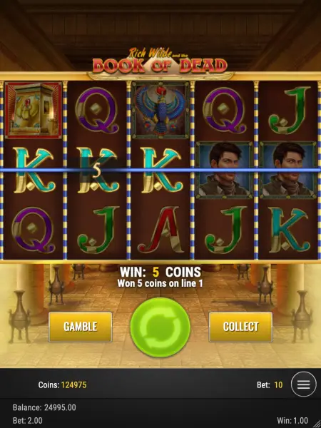 Trò chơi slot di động Book of Dead 