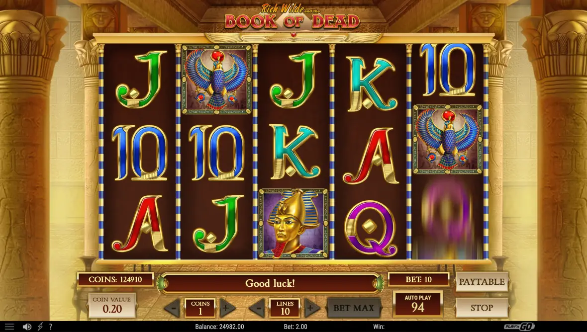 Đăng ký tại sòng bạc có trò chơi slot Book of Dead